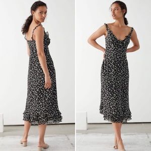 & OTHER STORIES Frilled Crepe Chiffon Midi Dress